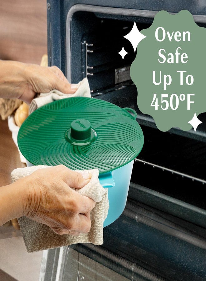 Goodful Universal Silicone Lids for Pots and Pans, Heat Safe, Reusable Suction Seal Covers for Bowls, Pots, Cups- Food Grade, Dishwasher Safe, 3 Piece, Gray, Green and Sage - Image 5