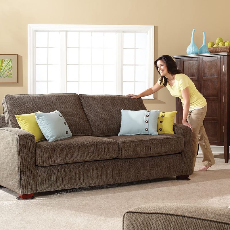 Super Sliders 3 1/2"" & 7"" Round Reusable Furniture Sliders For Carpet - Effortless Moving And Surface Protection Beige (8 Pack) - Image 5