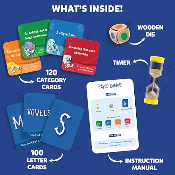 سكيلماتيكس Skillmatics Rapid Rumble - لعبة لوحية سريعة الخطى للأطفال والمراهقين والكبار ، متعة لليلة الألعاب العائلية ولعبة تعليمية ، لعبة ورق سريعة التفكير ، هدية للأعمار من 6 و 7 و 8 و 9 وما فوق - Image 4