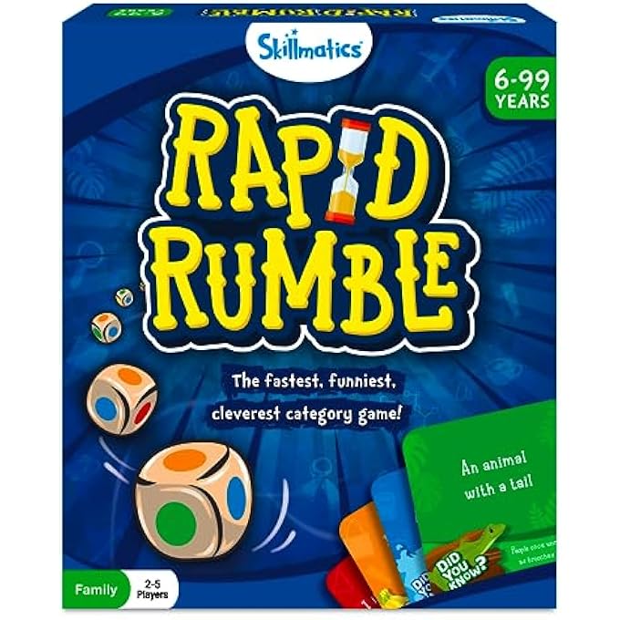 سكيلماتيكس Skillmatics Rapid Rumble - لعبة لوحية سريعة الخطى للأطفال والمراهقين والكبار ، متعة لليلة الألعاب العائلية ولعبة تعليمية ، لعبة ورق سريعة التفكير ، هدية للأعمار من 6 و 7 و 8 و 9 وما فوق - Image 1