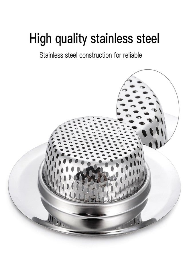 CORNERJOY 4 Pack Heavy Duty Stainless Steel Kitchen Sink Drain Strainer, Bathroom Hair Catcher Shower Drain Cover, Sink Tub Drain Stopper, Wash Basin Floor Drain, 2.1 to 4.5 Inch Diameter Rim - Image 4