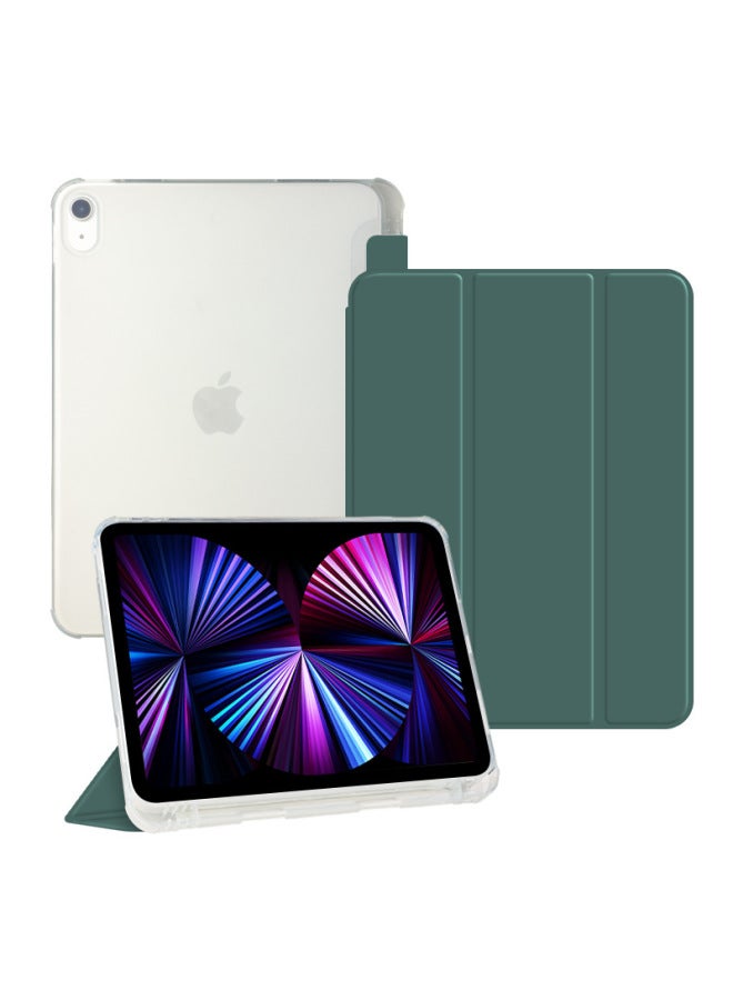 Protective Case For Ipad Pro11 10.2 Inch Pen Slot Anti-fall Tpu Soft Shell Y-shape For Air4/5th Generation-Color:Tri-fold 【dark Night Green】】-Applicable Model:Pro 11inch 【18/20/21/22, Universal】 - Image 1