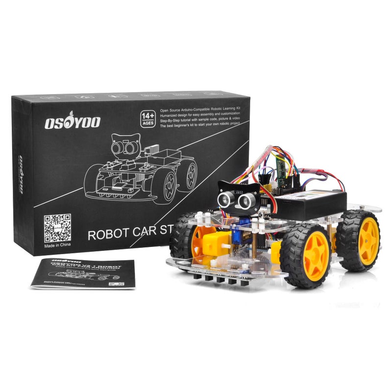 OSOYOO Robot Car Starter Kit for R3 | STEM Remote Controlled Educational Motorized Robotics for Building Programming Learning How to Code | IOT Mechanical DIY Coding for Teens Adults - Image 1