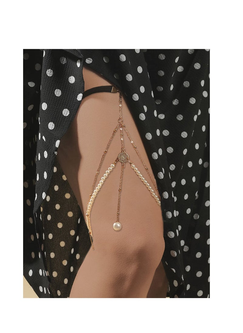 SYOSI - Leg Chain Multi layers Leg Body Chain Jewelry Silver Crystal Thigh Chains Festival Body Chain Party Club Leg Jewelry for Women and Girls Bikini Body Accessories Jewelry for Women - Image 1