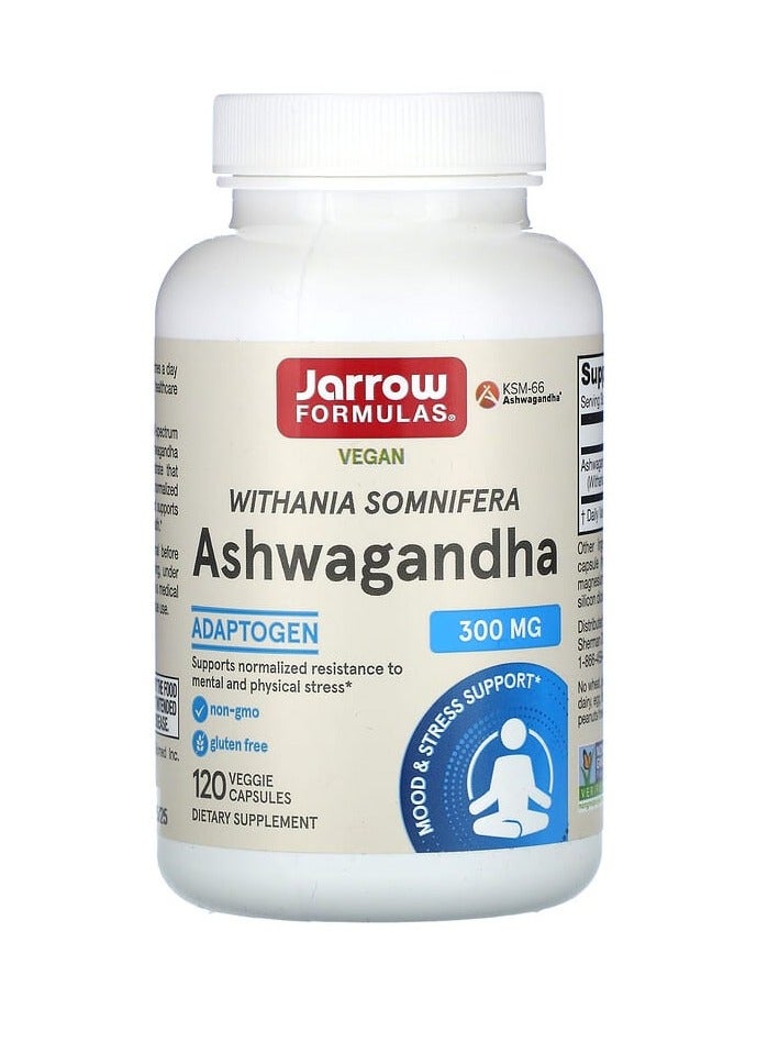 jarrow formulas Ashwagandha, 300 mg, 120 Veggie Capsules