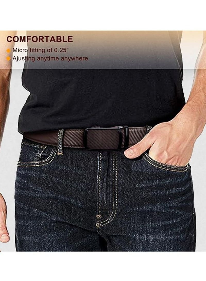 مجيد حزام رجالي من الجلد بسقاطة - مقاس قابل للتخصيص، أسلوب سهل للعمل والمناسبات الرسمية وغير الرسمية - Image 3