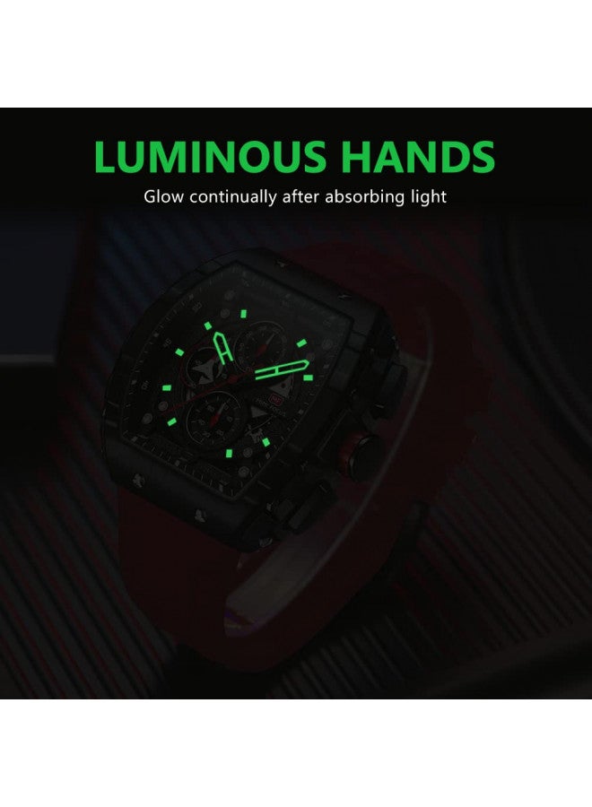 MF MINI FOCUS Watch for Men Wristwatch Fashion Hollow Big Dial Luminous Waterproof Sport Analog Quartz Business Chronograph Mens Watches Blue Silicon Strap Dress Watch - Image 4