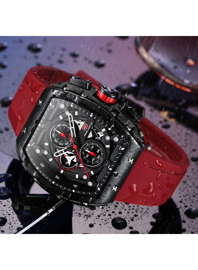 MF MINI FOCUS Watch for Men Wristwatch Fashion Hollow Big Dial Luminous Waterproof Sport Analog Quartz Business Chronograph Mens Watches Blue Silicon Strap Dress Watch - Image 1