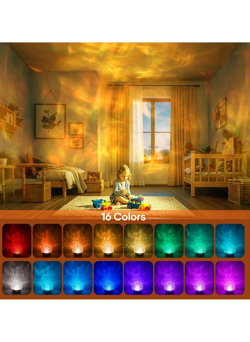 CMGTYYD. جهاز عرض النجوم Galaxy Projector Star Projector، جهاز عرض موجات المحيط بـ 16 لون، مصباح إضاءة المحيط الحسي مع جهاز تحكم عن بعد، جهاز عرض الضوء الليلي لغرفة النوم/الحفلات/غرف الألعاب - Image 2