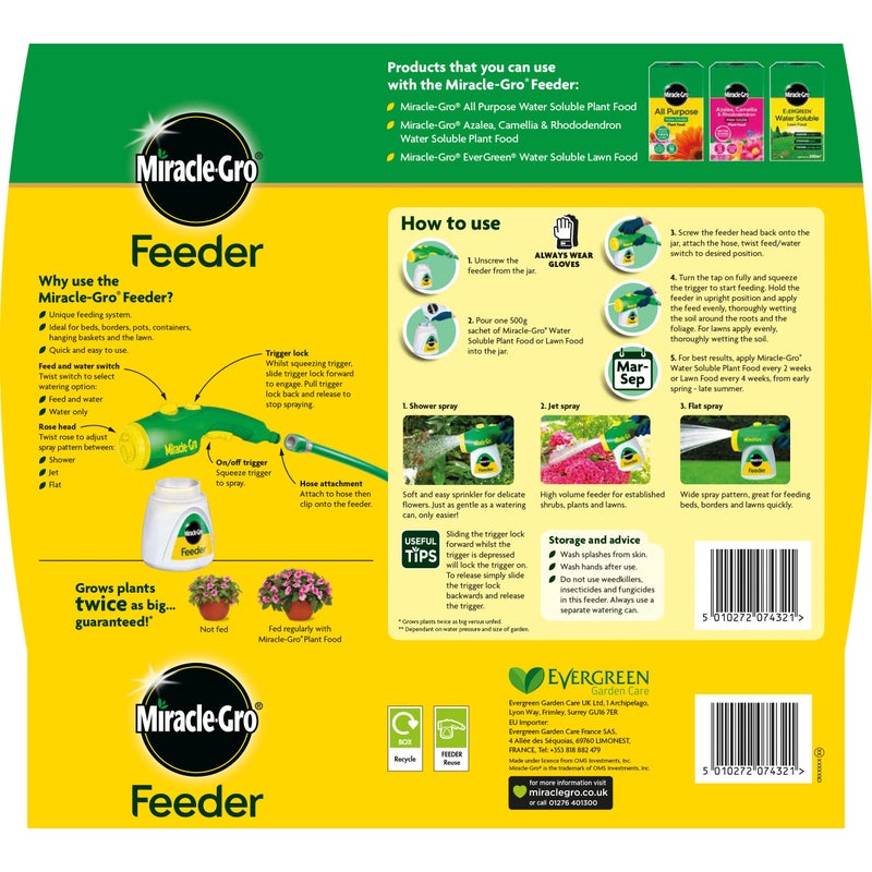 Miracle-Gro 16733 Feeder filled with All Purpose Soluble Plant Food, Green, 220.0 mm*310.0 mm*115.0 mm, Connects Straight to a Garden Hose - Image 2