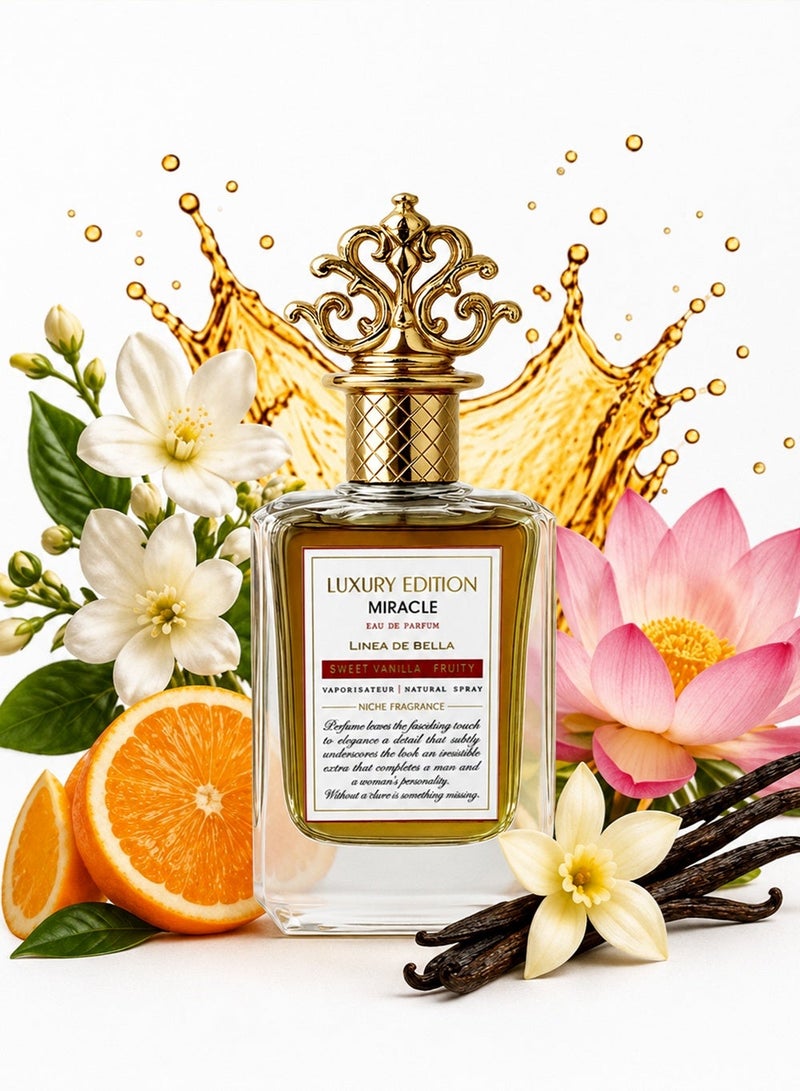 لينيا دي بيلا عطر ميركل الإصدار الفاخر أو دو برفيوم 100 مل – عطر فاخر طويل الثبات للجنسين بنفحات حمضية فاكهية من يوزو وليمون أمالفي، وقلب زهري من الياسمين وزهرة اللوتس، مع قاعدة دافئة من الفانيليا وخشب الصندل والباتشولي - Image 1