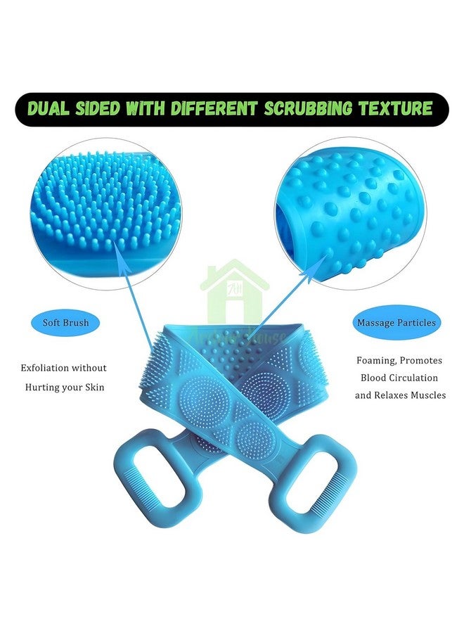 Omiyage فرشاة استحمام سيليكون للجسم وكشط الظهر مقشر غسالة ظهر ناعمة حزام للنساء والرجال لتنظيف عميق وتدليك البشرة عبوة من 1 - Image 4