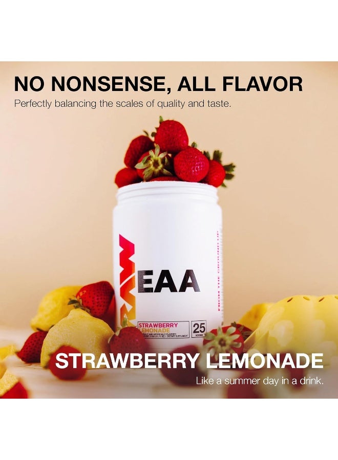 Raw RAW EAA Amino Acids Powder, Strawberry Lemonade (25 Servings) - Pre Workout Amino Energy Powder for Strength, Endurance, Recovery & Lean Muscle Growth - BCAA Amino Acids Supplement for Men & Women  - Image 4