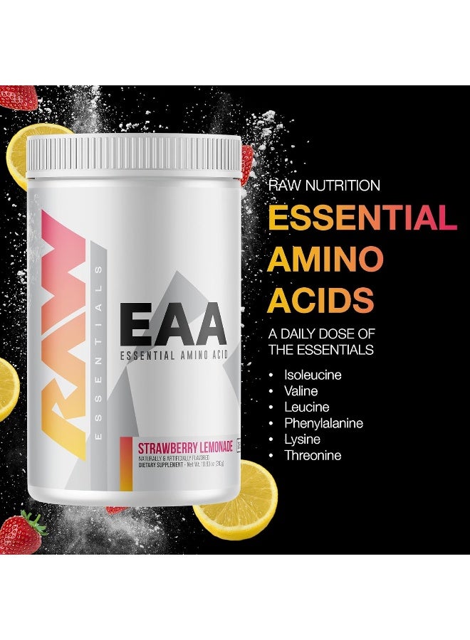 Raw RAW EAA Amino Acids Powder, Strawberry Lemonade (25 Servings) - Pre Workout Amino Energy Powder for Strength, Endurance, Recovery & Lean Muscle Growth - BCAA Amino Acids Supplement for Men & Women  - Image 3