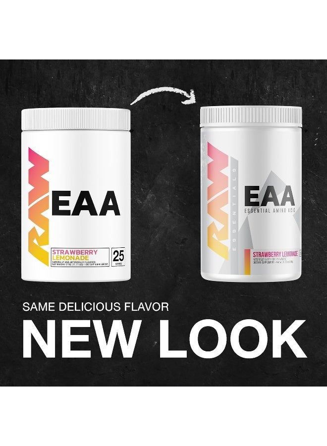 Raw RAW EAA Amino Acids Powder, Strawberry Lemonade (25 Servings) - Pre Workout Amino Energy Powder for Strength, Endurance, Recovery & Lean Muscle Growth - BCAA Amino Acids Supplement for Men & Women  - Image 2