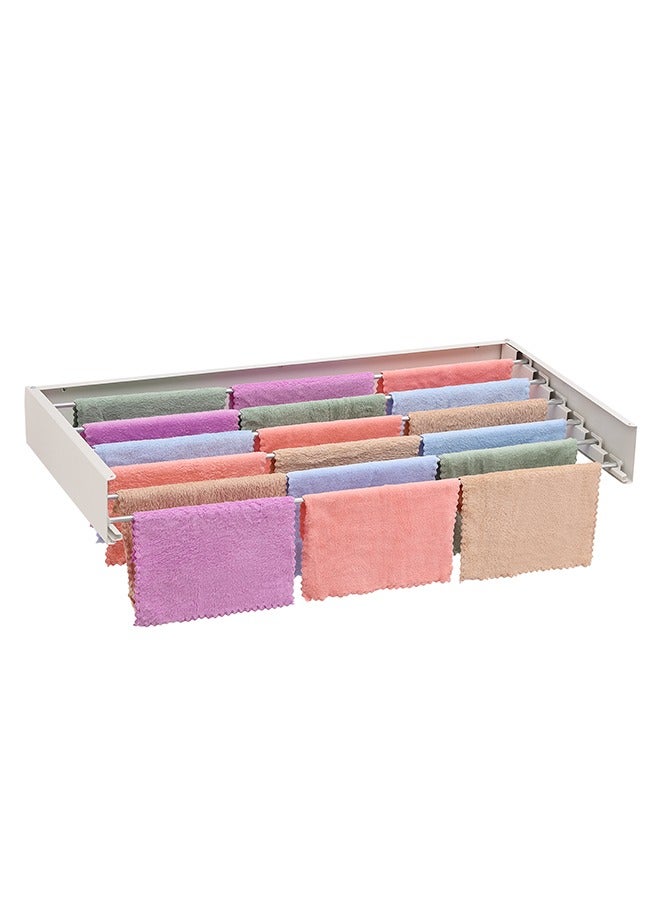 LAWAZIM Step Up Laundry Drying Rack Wall Mounted with Wall Template and Long Screwdriver Bit - White - Space-Saving, Multi-Use Drying Rack  with Easy Installation - Ideal for Clothes and Towels - Image 1