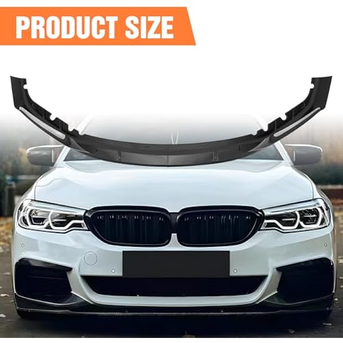 JTFF 4pcs Front Bumper Lip Splitter Spoiler Compatible with 2018-2020 BMW G30 G38 5 Series M Sport MP Style, Car Body Kit Accessories Front Lip Splitter, (Carbon Fiber) - Image 2