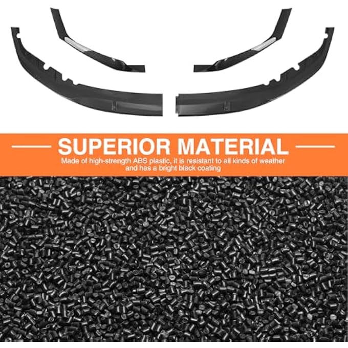 JTFF 4pcs Front Bumper Lip Splitter Spoiler Compatible with 2018-2020 BMW G30 G38 5 Series M Sport MP Style, Car Body Kit Accessories Front Lip Splitter, (Carbon Fiber) - Image 3