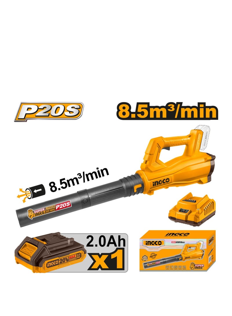 INGCO INGCO 20V Cordless Blower – Model CABLI203235 (15000 RPM, 115 km/h, with 2.0Ah Battery & Charger)  - Image 2