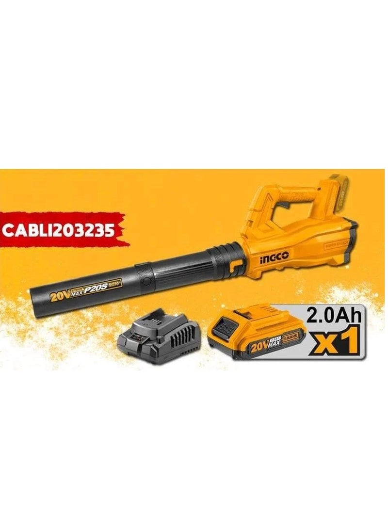 INGCO INGCO 20V Cordless Blower – Model CABLI203235 (15000 RPM, 115 km/h, with 2.0Ah Battery & Charger)  - Image 3
