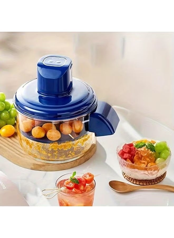 Blue Rechargeable Electric Grape Peeler and Slicer, Automatic Fruit and Vegetable Cutter for Grapes Tomato Garlic Plum, USB Rechargeable Cordless Food Prep Machine, Compact Kitchen Helper for Home and Small Shops - Image 4