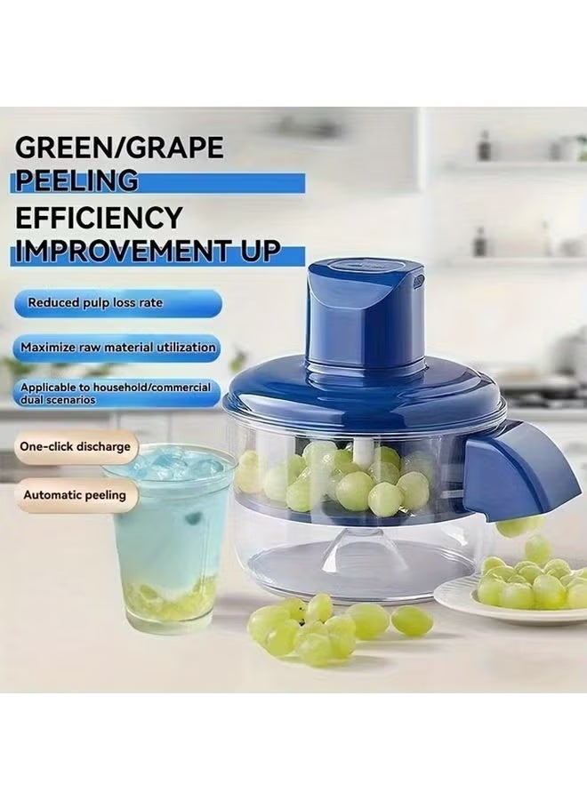 Blue Rechargeable Electric Grape Peeler and Slicer, Automatic Fruit and Vegetable Cutter for Grapes Tomato Garlic Plum, USB Rechargeable Cordless Food Prep Machine, Compact Kitchen Helper for Home and Small Shops - Image 5