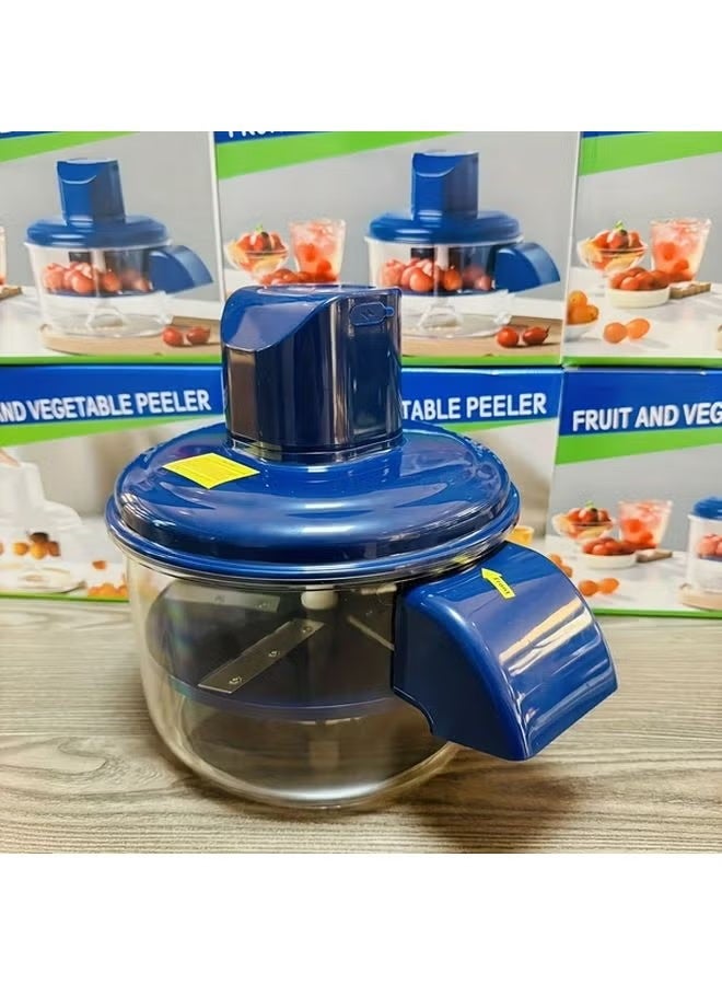 Blue Rechargeable Electric Grape Peeler and Slicer, Automatic Fruit and Vegetable Cutter for Grapes Tomato Garlic Plum, USB Rechargeable Cordless Food Prep Machine, Compact Kitchen Helper for Home and Small Shops - Image 1