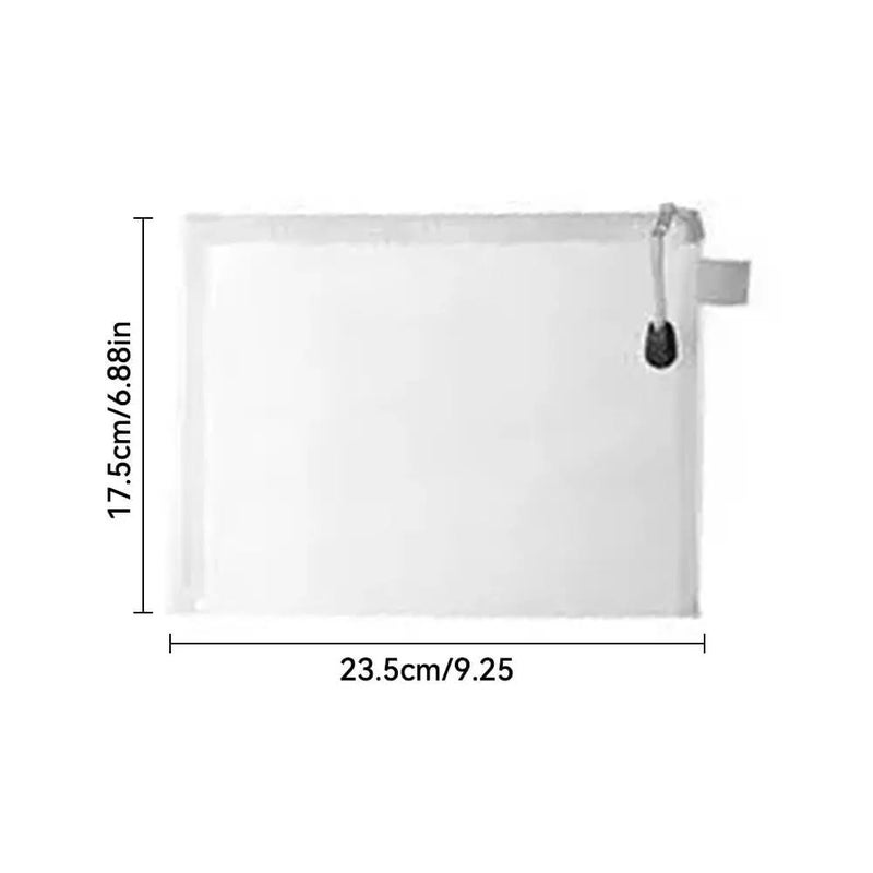 pepplo Minimalist Transparent Mesh Storage Bags, Envelope Bag, Document Bag, Zipper Bag, Bill Organizer, Stationery Bag, School Supplies, Office Supplies, Zipper Test Paper Information Bag (Medium, 4 Pieces) - Image 2