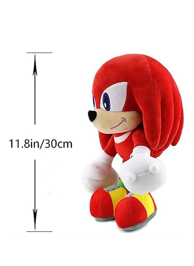 12" Sonic Plush Toys,Sonic Stuffed Animals,Knuckles Shadow Tails Plushies Doll Toys Gifts for Boys and Girls,Knuckles