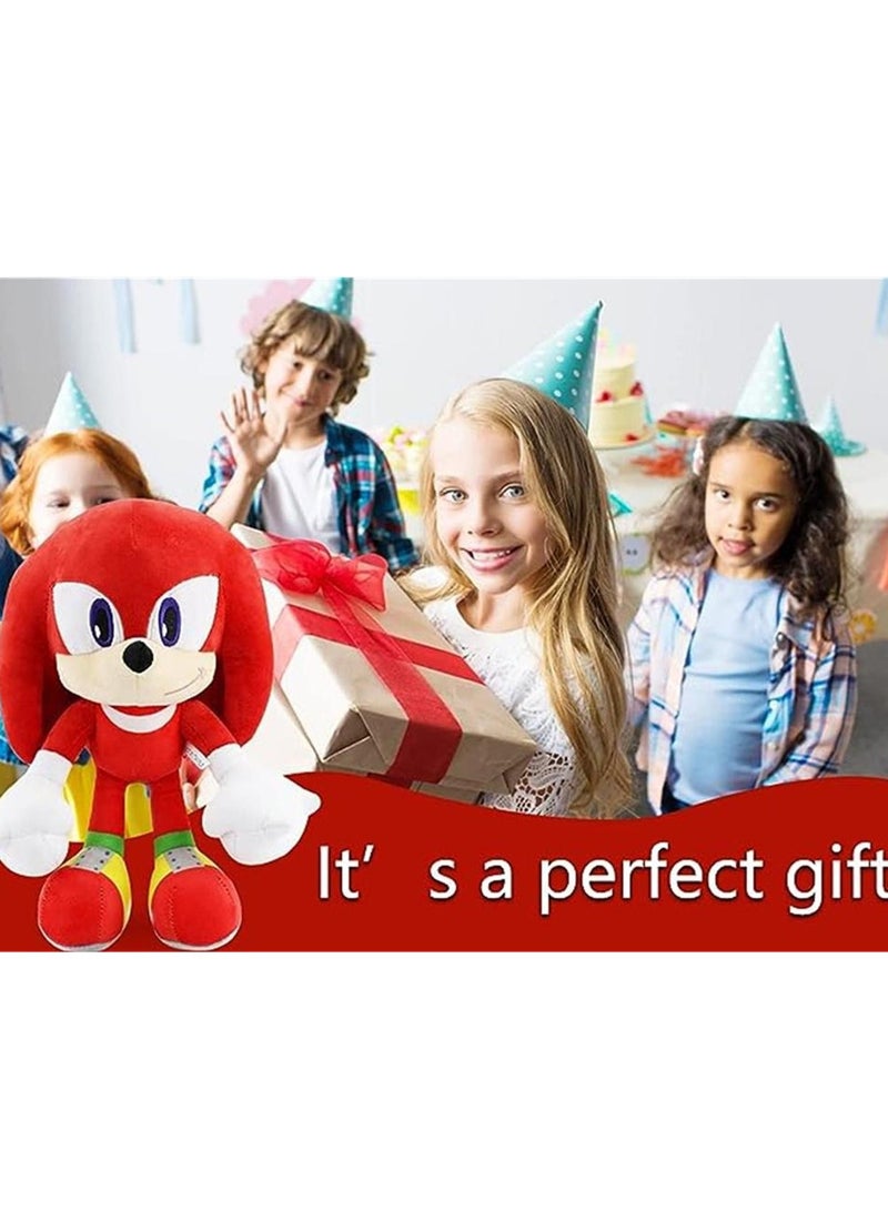 12" Sonic Plush Toys,Sonic Stuffed Animals,Knuckles Shadow Tails Plushies Doll Toys Gifts for Boys and Girls,Knuckles