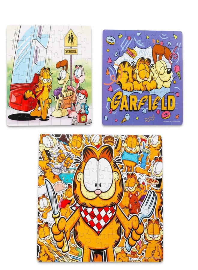 Garfield Jigsaw Puzzle Set - 3 Pack Bundle with Two 48 Pc Puzzles, One 100 Pc Puzzle Plus Stickers and More for Kids, Adults | Garfield Toys for Boys, Girls - Image 2