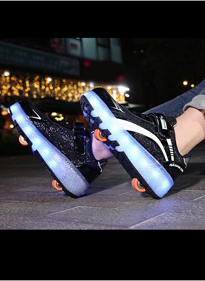 Generic - Roller Shoes USB Charge Girls Boys Sneakers with Wheels LED Roller Skates Shoes - Image 1