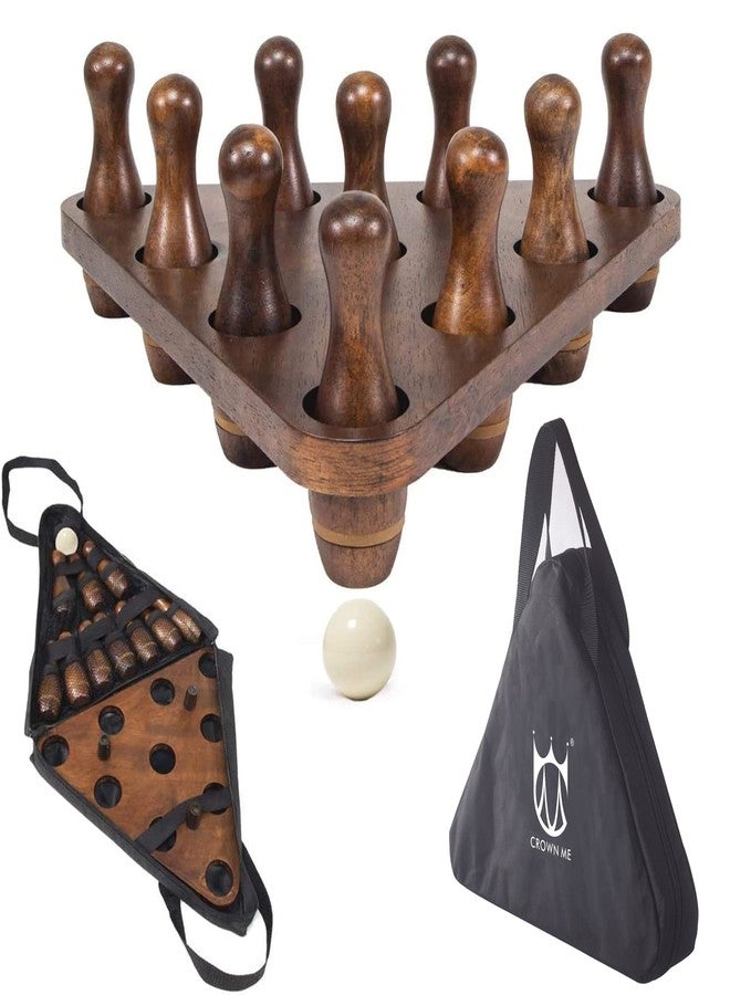 CROWN ME Shuffleboard Bowling Pin Set with Carry Bag - Image 1
