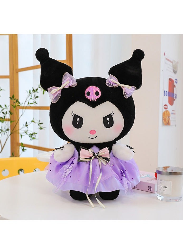 Sanrio 38cm cartoon purple flower skirt kulomi plush doll plush toy room decoration soft doll suitable for kids gifts party gifts  - Image 2