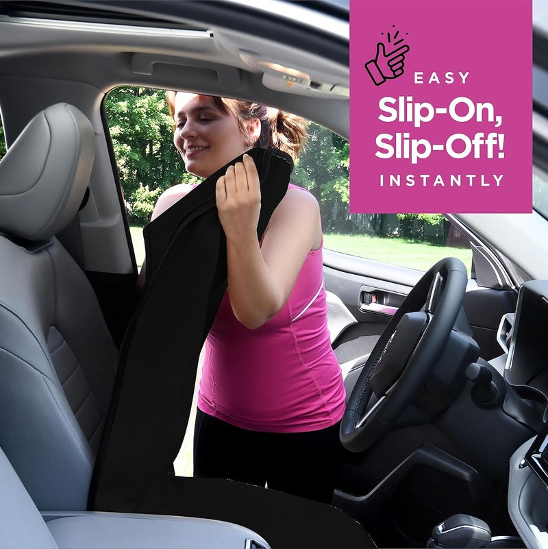 lebogner Car Seat Towel Cover for Post Gym Workout, Running, Swimming, and Hiking, 2 Pack Universal Fit Anti-Slip Waterproof Sweating Bucket Seat Protector for Cars, SUVs and Trucks Multi-use upgraded craftsmanship - Image 4