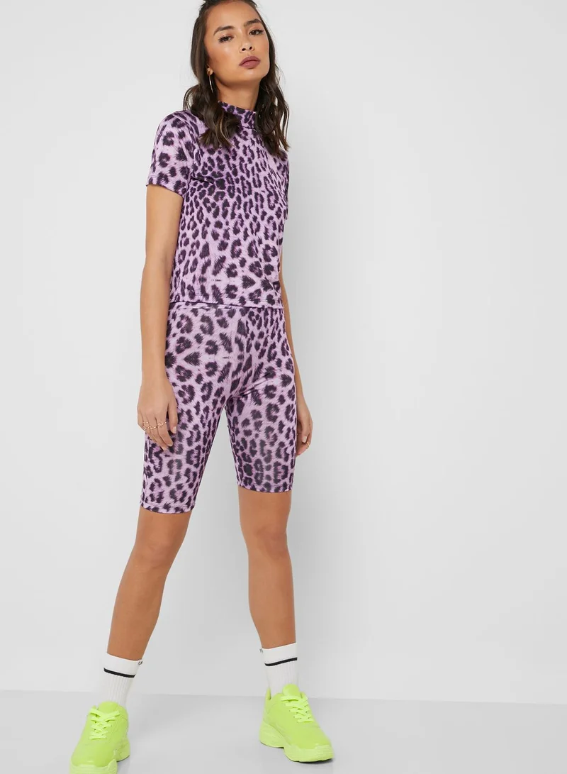 THE RAGGED PRIEST Leopard Print Cycling Shorts