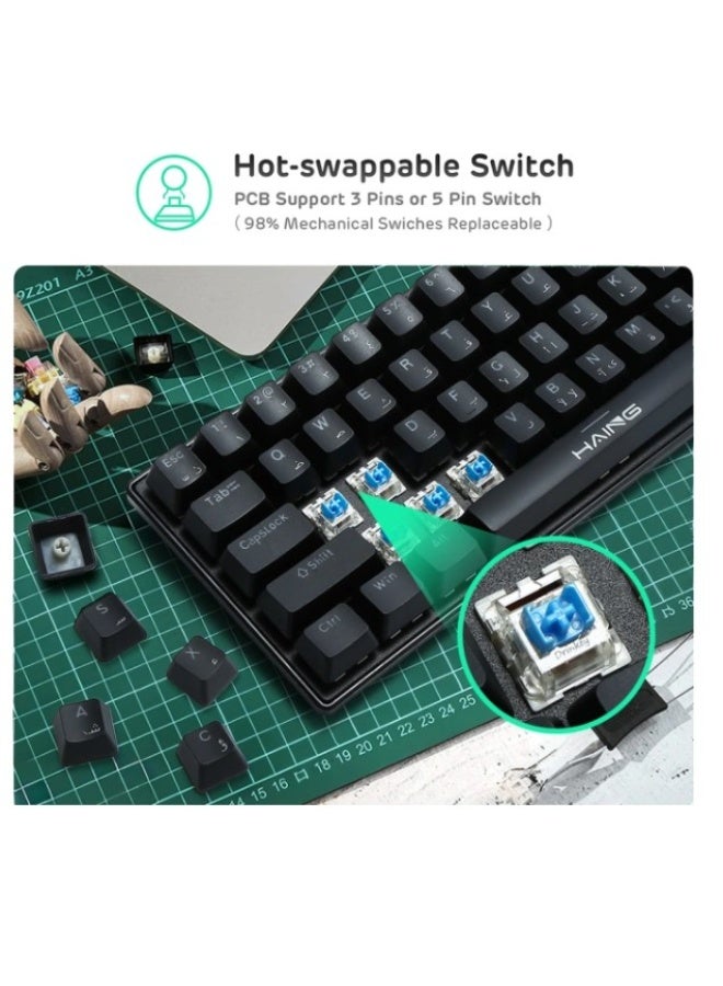 Haing لوحة مفاتيح ميكانيكية للألعاب - Image 3