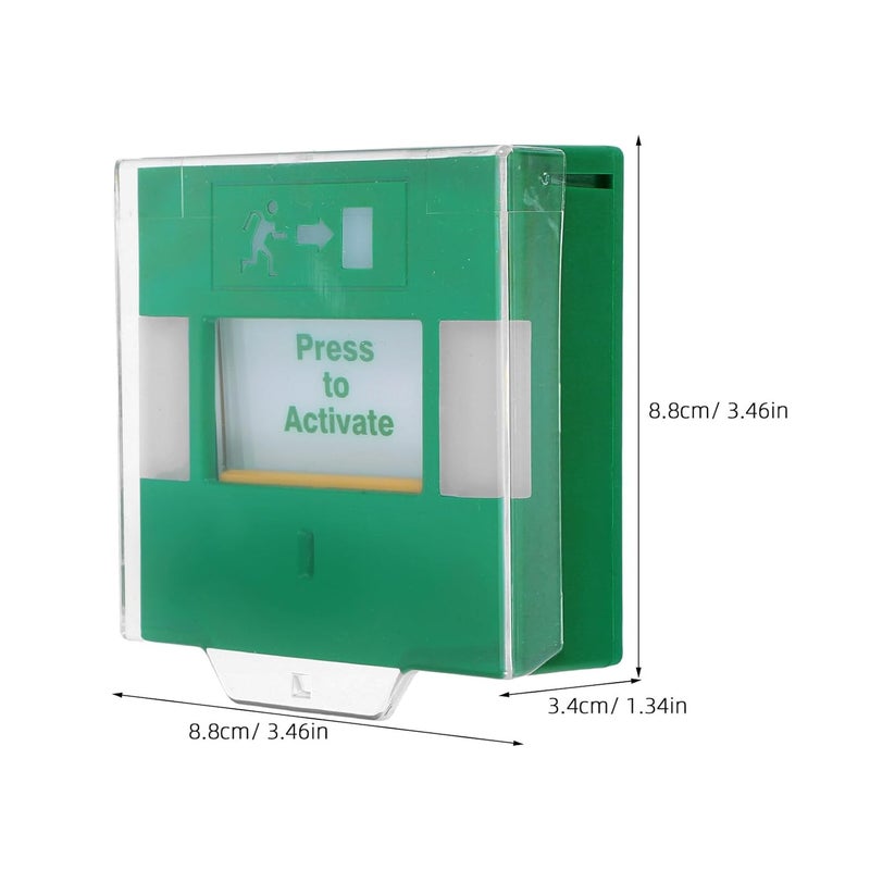 Manual Reset Emergency Alarm Stop Switch with Protective Lid, Green Plastic Reset Button with Indicator Light for Industrial Safety Control - Image 2