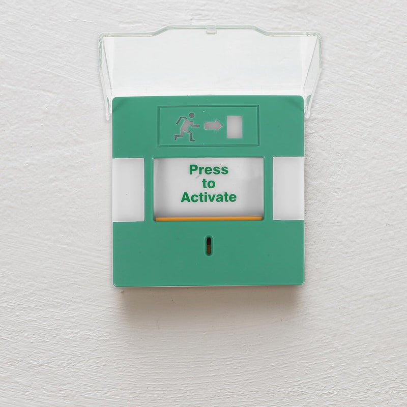 Manual Reset Emergency Alarm Stop Switch with Protective Lid, Green Plastic Reset Button with Indicator Light for Industrial Safety Control - Image 4