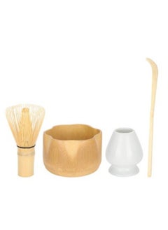 MIXDE 4 in 1 Exquisite Traditional Japanese Matcha Tea Set Bamboo Matcha Whisk Ceramic Holder Scoop and Bowl for Handmade  - Image 1