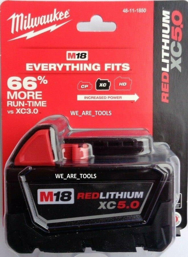 Milwaukee M18 48-11-1850 5.0 AH Batteries 5.0 18V (Genuine) - Image 1