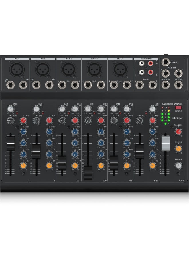 behringer Xenyx 1003B Analog Mixer 10-Input with 5 Mic Preamps and Optional Battery Operation  - Image 1
