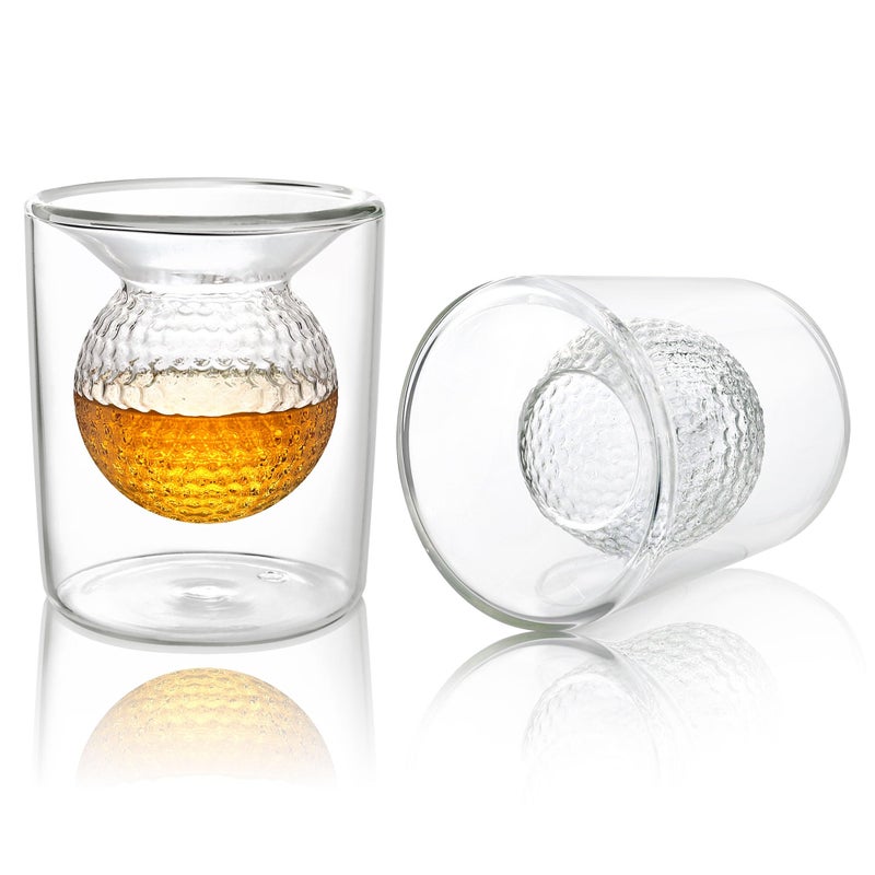 Albefer كأس ويسكي 160 مل شكل كرة جولف مدمجة كأس ويسكي زجاجات تامبلر هدايا جولف للرجال لاعبي الجولف كأس روم فريد زجاجات نبيذ ملحقات الشرب للبار المنزلي حفلة لعبة هدايا عيد الميلاد