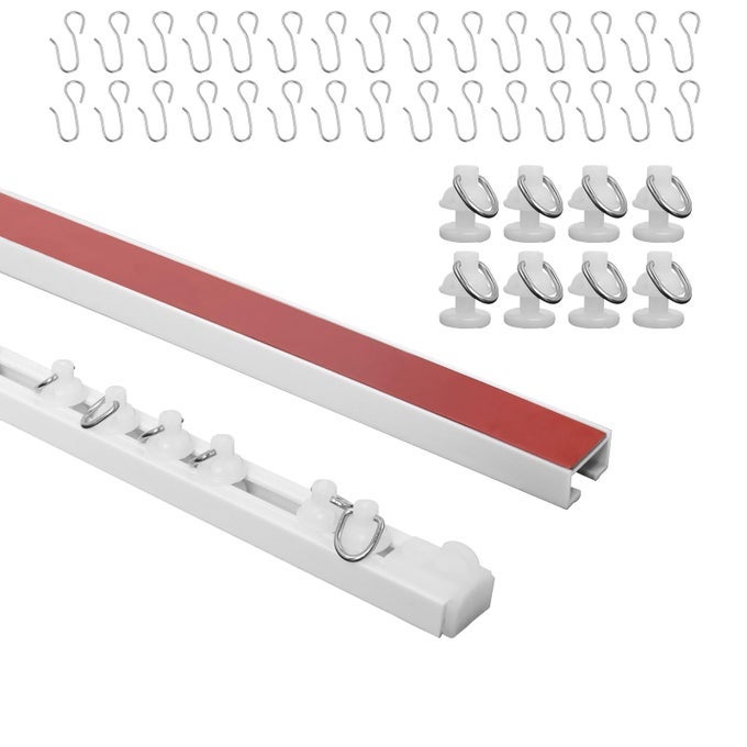 SELF ADHESIVE CURTAIN TRACK98FT CEILING CURTAIN TRACK NO DRILLCURTAIN TRACK CEILING MOUNT CURTAIN TRACK FOR RVTRAILERHOME