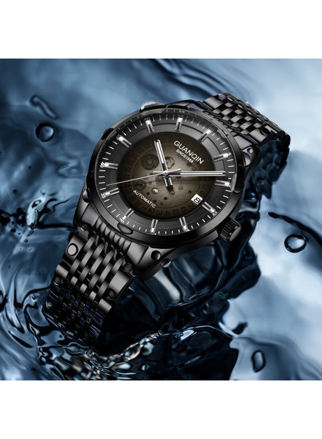 Guanqin Swiss Certified Men's Mechanical Watch With Imported Movement, Fully Automatic, Business-style, Water-resistant, Top Ten Brand Men's Watch - Image 3