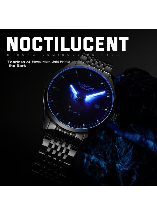 Guanqin Swiss Certified Men's Mechanical Watch With Imported Movement, Fully Automatic, Business-style, Water-resistant, Top Ten Brand Men's Watch - Image 5