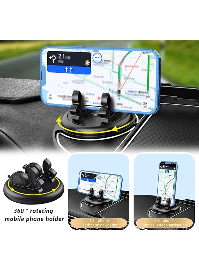 SYOSI Car Dashboard Anti Skid Mat, 6 In 1 Anti Skid Car Dashboard Sticky Pad With Phone Holder, Car Air Fresheners, Sunglasses Holder, Charger Holder, Phone Number Plate - Image 2