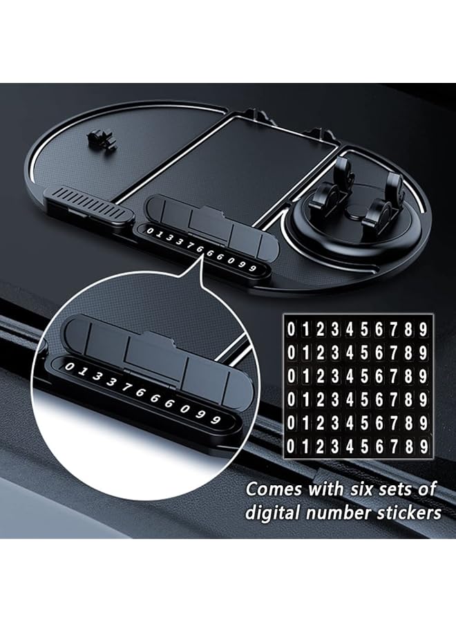 SYOSI Car Dashboard Anti Skid Mat, 6 In 1 Anti Skid Car Dashboard Sticky Pad With Phone Holder, Car Air Fresheners, Sunglasses Holder, Charger Holder, Phone Number Plate - Image 4