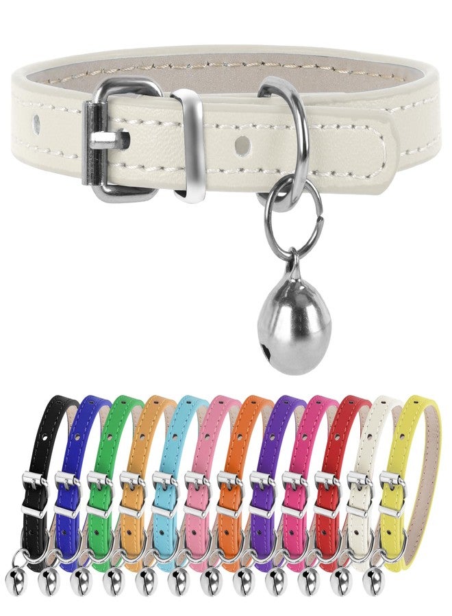 ChengFu XXS Dog Collar Teacup Dog Collars, White Dogs Collars, Teacup Dog Collars for Small Dogs Cats, White, 3/8 inch Width - Image 1