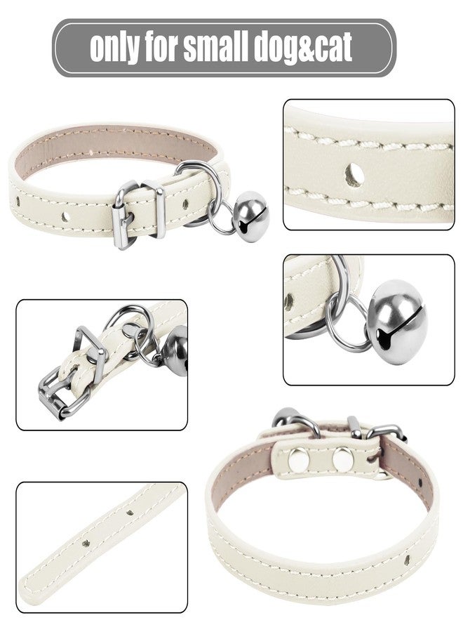 ChengFu XXS Dog Collar Teacup Dog Collars, White Dogs Collars, Teacup Dog Collars for Small Dogs Cats, White, 3/8 inch Width - Image 3